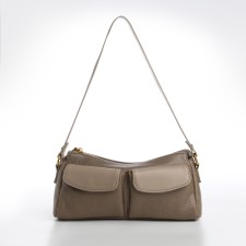 Female bag Textura, average size, beige-gray color