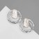 Earrings with pearls "bead" double circle, color silver