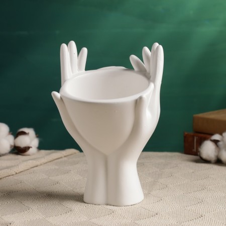 Kashpo - organizer "Dreams in the hands" White, 13.5x20x13cm-3