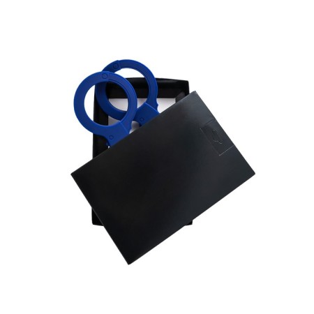 Handcuffs, silicone, blue, 33 cm-3