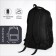 Youth backpack from textiles, 2 departments, 4 pockets, black color