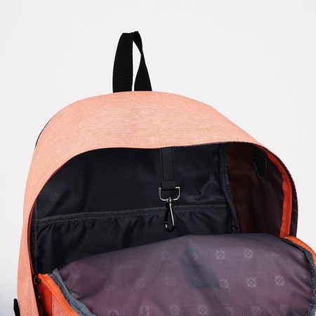 School backpack of textiles on lightning, Fulldorn, 3 pockets, peach color-5