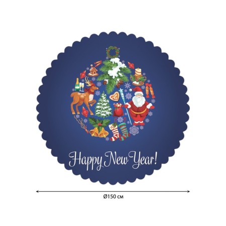The tablecloth “New Year's ball”, round, Saten, d = 150 cm-1