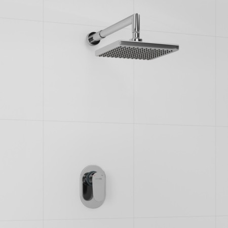 The shower system wasserkraft a12028, built-in, tropical shower, brass/ABS plate, chrome 101201-1