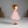 Interior doll "Angel in a pink dress with wings and heart" 4x7x14 cm
