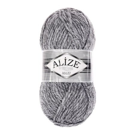 Yarn "Superlana Maxi" 75% acrylic, 25% wool 100m/100g (801 gray melange)-1