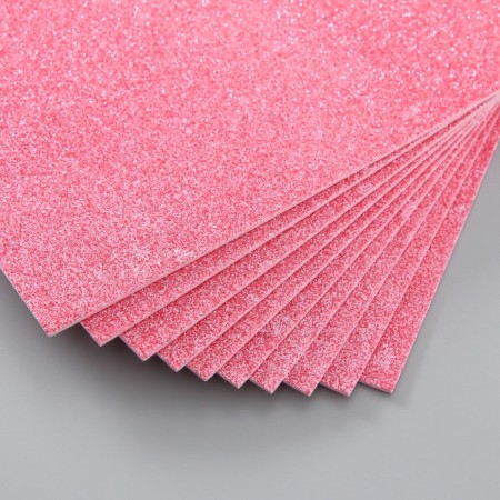 Foamiran glitter 2 mm, 20x30 cm, pink-2