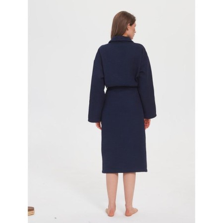 Unisex bathrobe Pamira, size m, blue color-18