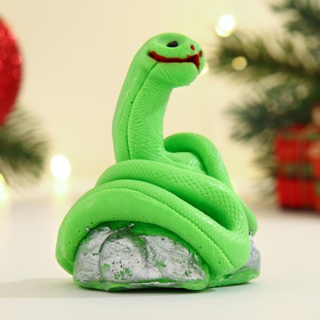 Figure soap "Snake on Stone" Green, 80g-2