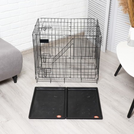 A cell for dogs and cats, a two -tier 70 x 50 x 60 cm, black-10