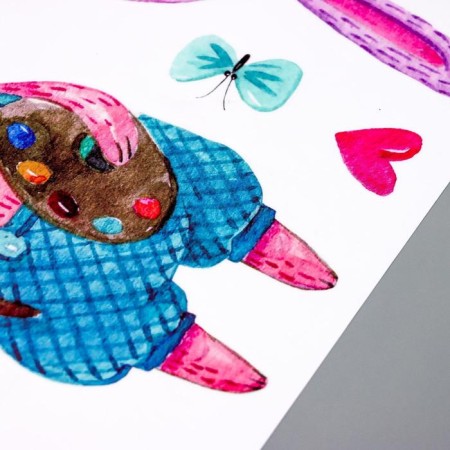 Stick plastic interior color "rabbits" 40x60 cm-2