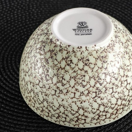 Porcelain bowl Wilmax Splash, 600 ml, d = 13 cm, pistachio color-3