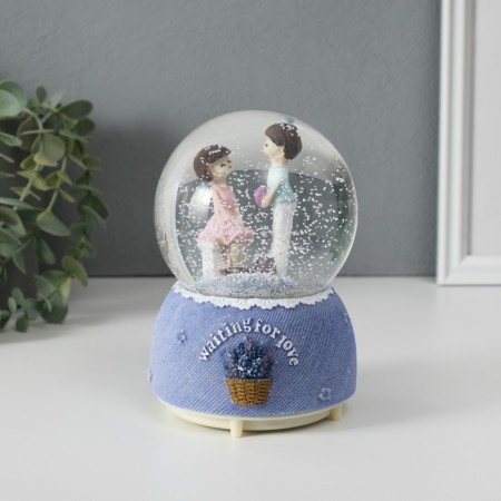 Souvenir Polystone Water Ball Light, Music "First Love" MIX 10x10x14.5 cm-3