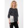 Female blouse, size 48, black color, white