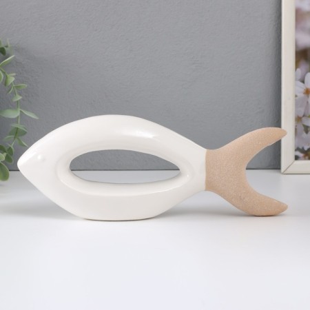 Souvenir ceramics "fish" sand-white 24.5x5x9.5 cm