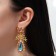 Hanging earrings with rhinestones "Flowering" Fabulous, colored in gold, 7 cm
