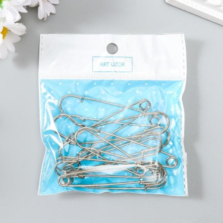 Set of decor for creativity "Pin" set 10 pcs silver 7x1.5 cm-3