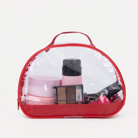Cosmetic bag with lightning, with a pen, red color-3