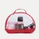 Cosmetic bag with lightning, with a pen, red color
