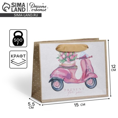 Gift Craft horizontal package, packaging, Present for You, 15 x 12 x 5.5 cm