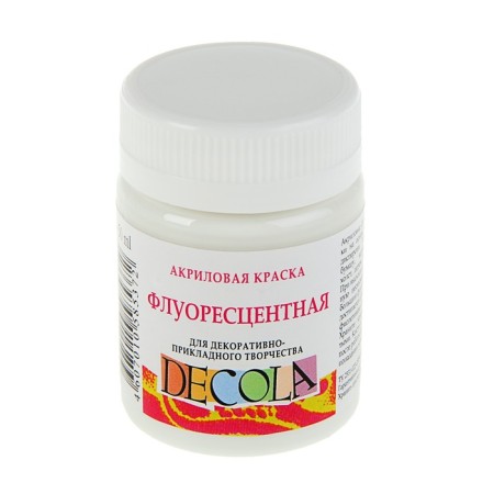 Acrylic paint FLUO 50 ml, ZHK Decola, fluorescent white, 4328104