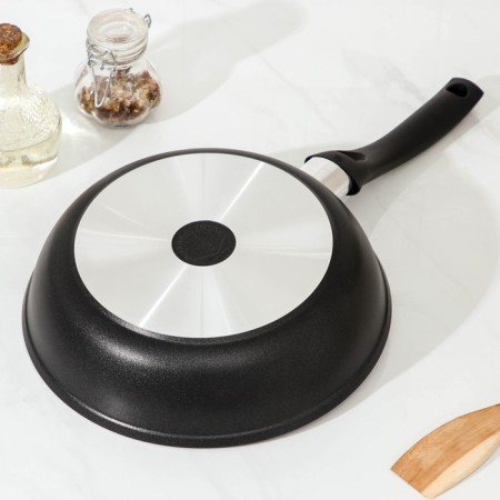 The “Tradition” pan, d = 24 cm, plastic handle, glass cover, anti -stick coating, black color-2