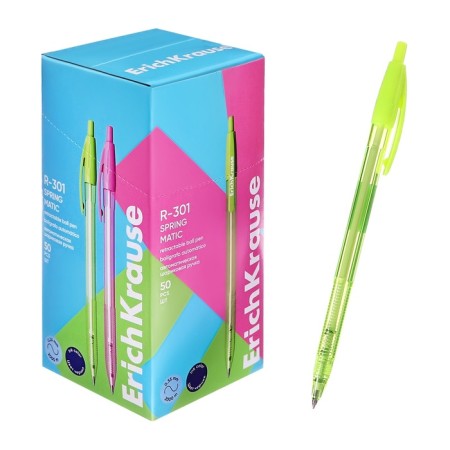 Handle Automatic Erichkrause R-301 Spring Matic, node 0.7 mm, blue ink, writing line 2000 meters-9