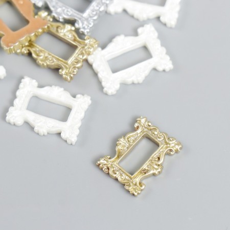 Decor for creativity plastic "Rectangular frame" Faspery 15 pcs mix 1.6x1.1 cm-1