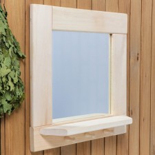 Square mirror, large with a shelf and 3 hooks, 53 × 53 × 1.6 cm