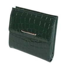 Nice wallet, glossy skin, color green crocodile
