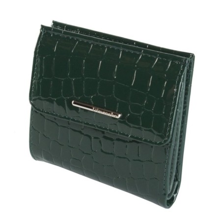 Nice wallet, glossy skin, color green crocodile