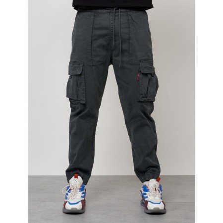 Cargo jeans men, size 44, dark gray color-6