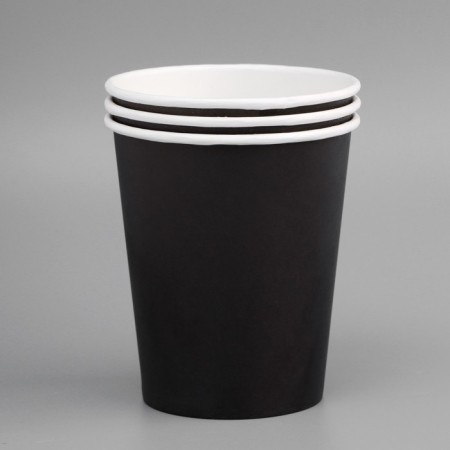 Paper glass "Black" 250 ml, diameter 80 mm-1
