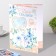 Birthday card!" glitter, white and blue roses, 20x28 cm