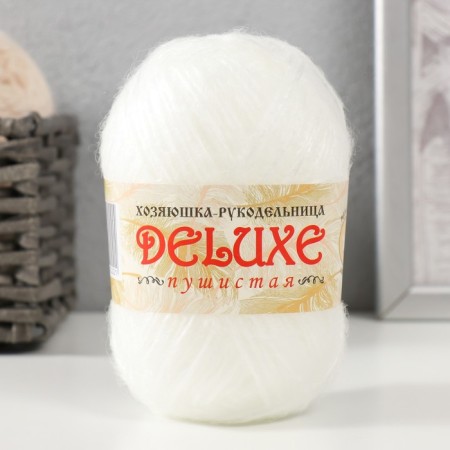 Knitting "Deluxe" 100% polypropylene 140m/50g set 2 pcs - (white, black)-1