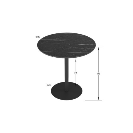 Dining table "Dale", 750 × 750 × 743 mm, color black marble-4