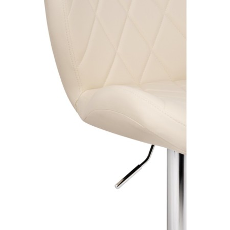 Barrier stool Porch metal/eco -leather, chrome/beige 47x53x89 cm-5