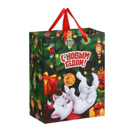 New Year. Gift package, 18x23x11.5 cm, packaging, cats aristocrats-4