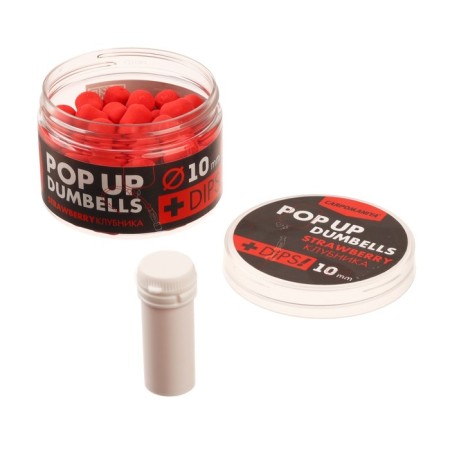 Swimming boilers Dumbells+DIPS with strawberry aroma, 10 mm, 60 g-2