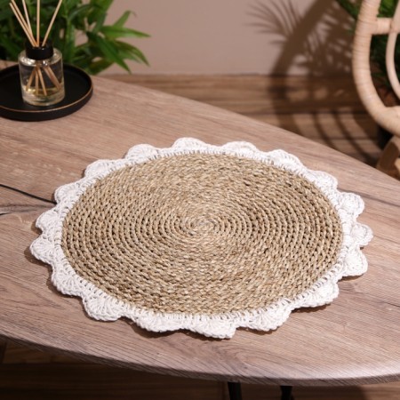 Wicker rug round 35 cm