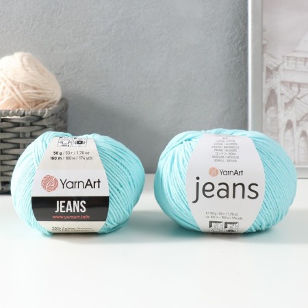 Yarn "jeans" 55% cotton, 45% acrylic 160m/50g (76 St. Biryuzov.)