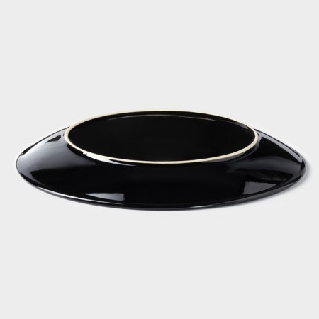 Ceramic lunch plate "Moon path", d = 25 cm, blue color-2