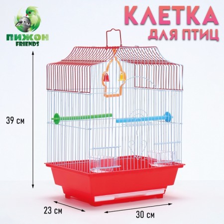 Poultry cell equipped BD-1/4F, 30 x 23 x 39 cm, red (packing 12 pcs)