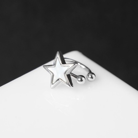 Earring Kaff "Star" is five -pointed, gray color in silver-1