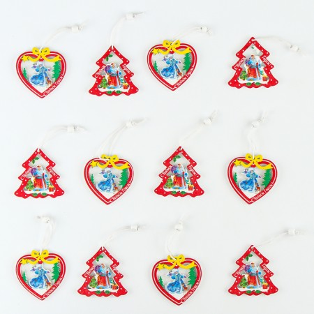 Set of New Year's pendants, 12 pcs., Mix-10