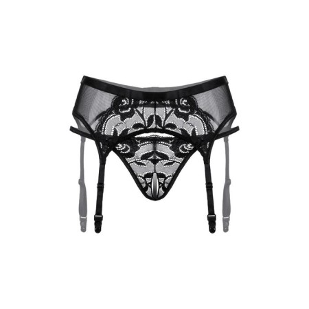 Belt for stockings and thong lace Softline collection, black color, size M/l-2