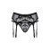 Belt for stockings and thong lace Softline collection, black color, size M/l