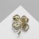 Brooch "Flower" Clover with pearls, white-green color in gold