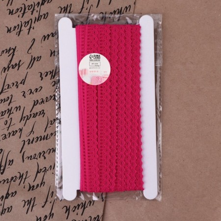 Capricon lace, 12 mm × 10 ± 1 m, fuchsia color-3