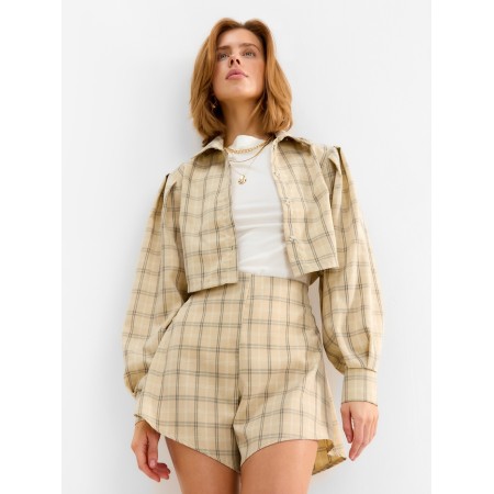 Female set (blouse, shorts) minku: casual collection color Beige Cage, size 48-3